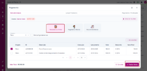 Tela de vendas de planos