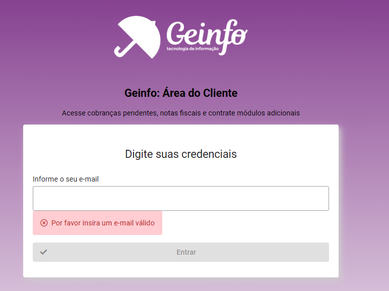 Area do cliente